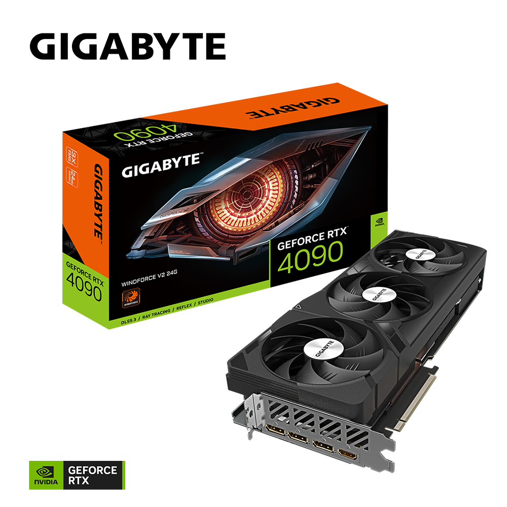 Nvidia GeForce RTX 4090 WINDFORCE V2 24G GDDR6X 384 bit/2520MHz/PCI-E 4.0x16/Max Res 7680x4320/3x DP 1.4a & 1x HDMI 2.1a