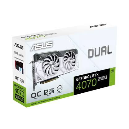 NVIDIA, DUAL-RTX4070S-O12G-WHITE//RTX4070S,HDMI,DP*3,12G,D6X