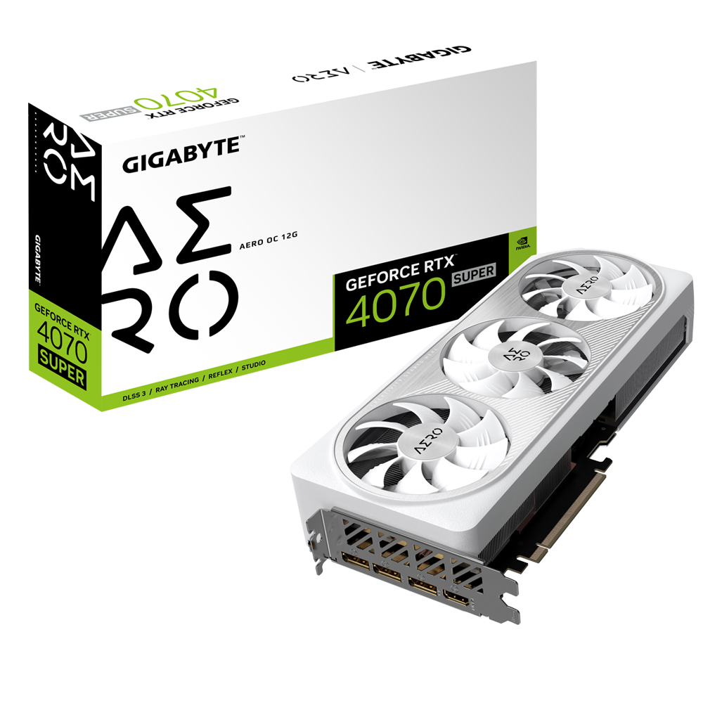 Nvidia GeForce RTX 4070 SUPER AERO OC 12G GDDR6X 192 bit/2565MHz/PCI-E 4.0/Max Res 7680x4320/3x DP 1.4a & 1x HDMI 2.1a