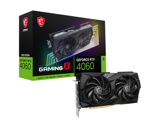 MSI nVidia GeForce RTX 4060 GAMING X 8G Video Card  2595  MHz Boost Clock, 8GB GDDR6,DisplayPort x 3 (v1.4a),HDMI x 1