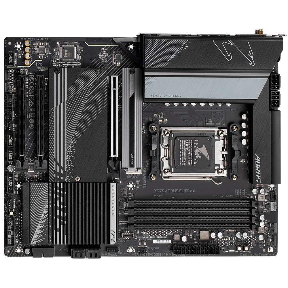 X670 AORUS ELITE AX/AMD AM5/ATX/4x DDR5 up to 192GB/8000MHz/PCIe 4.0 x2 3.0x1/M.2 x3