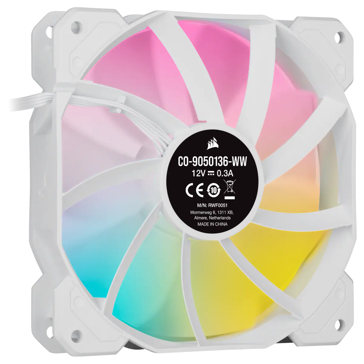 White SP120 RGB ELITE, 120mm RGB LED Fan with AirGuide, Single Pack