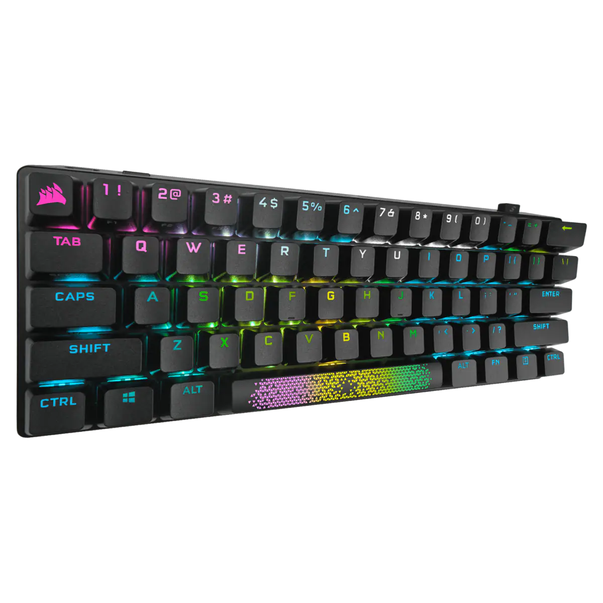 CORSAIR K70 PRO MINI WIRELESS RGB 60% Mechanical Gaming Keyboard, Backlit RGB LED, CHERRY MX SPEED, Black, Black PBT Keycaps