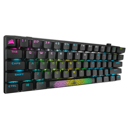 CORSAIR K70 PRO MINI WIRELESS RGB 60% Mechanical Gaming Keyboard, Backlit RGB LED, CHERRY MX SPEED, Black, Black PBT Keycaps