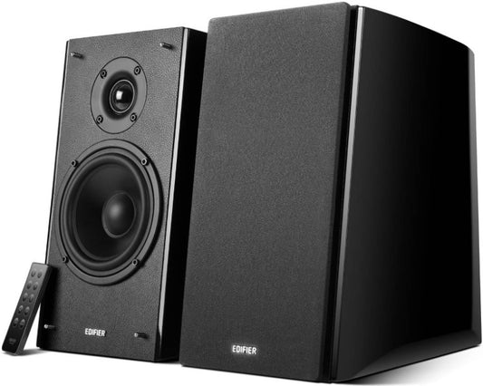 Edifier R2000DB Powered Bluetooth Bookshelf Speakers 25mm Eagle Eye tweeters High-gloss piano design Dual RCA Input with Remote Easy Optical Input