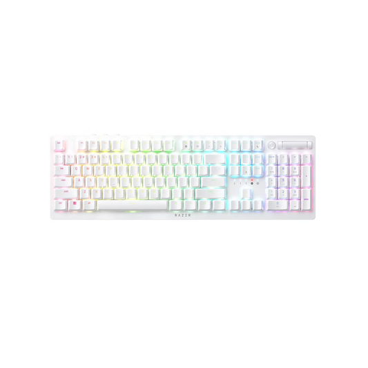 Razer DeathStalker V2 Pro-Wireless Low Profile Optical Gaming Keyboard (Clicky Purple Switch)-White Edition-US Layout