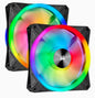 CORSAIR QL Series, QL140 RGB, 140mm RGB LED Fan, Dual Pack with Lighting Node CORE