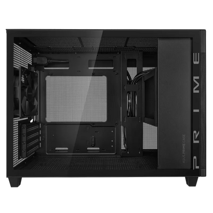 ASUS Prime AP201 Tempered Glass BLACK, MicroATX case with tool-free side panels, support 360 mm coolers, VGA  up to 338 mm ,  standard ATX PSUs