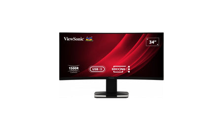 Project - ViewSonic 34' Curved 3440x1440 Business Education USB-C Dock, 90w Charger,Ethernet, FreeSync, Spk, VDisplay, HAS, Superclear VA, Monitor