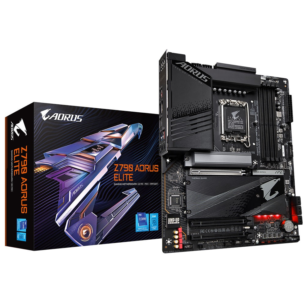 Gigabyte Z790 AORUS ELITE Intel LGA 1700 ATX Motherboard, 4x DDR5 ~128GB, 3x PCI-E x16, 4x M.2, 6x SATA,  5x USB 3.2, 1x USB-C,4x USB 2.0