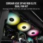 (LS) Corsair SP140 RGB ELITE, 140mm RGB LED Fan with AirGuide, Dual Pack with Lighting Node CORE