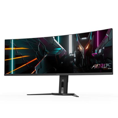 AORUS CO49DQ Gaming Monitor, 49" OLED/5120 x 1440(DQHD)/10bit (1.07B)/0.03ms GTG/144Hz/99% DCI-P3/HDR True Black 400/HDMIx2 DPx1 USBCx1