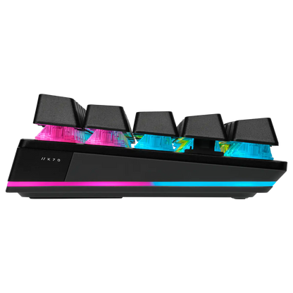 CORSAIR K70 PRO MINI WIRELESS RGB 60% Mechanical Gaming Keyboard, Backlit RGB LED, CHERRY MX SPEED, Black, Black PBT Keycaps