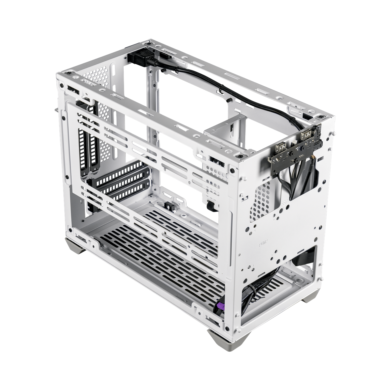 NR200P White V2, Mini-ITX, Tempered Glass Side Panel + Steel Side Panel, 100mm Riser Cable Included to support Vertical GPU installation, 2x 120mm fan