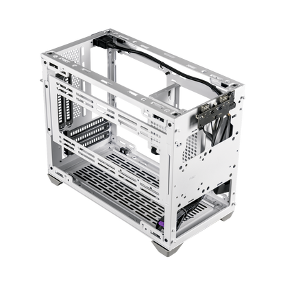 NR200P White V2, Mini-ITX, Tempered Glass Side Panel + Steel Side Panel, 100mm Riser Cable Included to support Vertical GPU installation, 2x 120mm fan