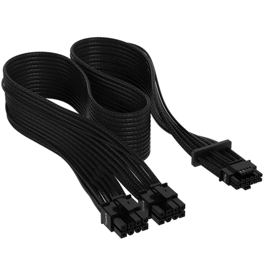 CORSAIR Premium Individually Sleeved 12+4pin PCIe Gen 5 Type-4 600W 12VHPWR Cable, Black