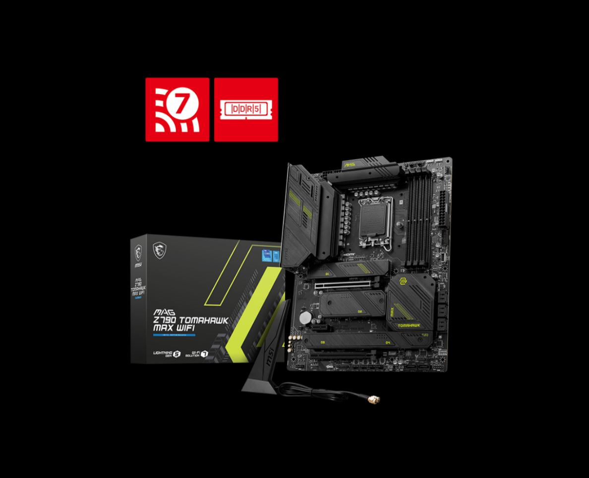 MSI MAG Z790 TOMAHAWK MAX WIFI Intel LGA 1700 ATX  Motherboard, 4x DDR5128GB, 1x PCI-E x 16, 1x PCI-E x 14, 4x M.2, 7x SATA, 10x USB 3.2,