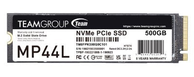 TEAMGROUP MP44L 500GB SLC Cache NVMe 1.4 PCIe Gen 4x4 M.2 2280 Laptop&Desktop SSD (R/W Speed up to 5,000/3,700MB/s)