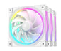 DeepCool FL12 3IN1 WH (3-Pack) 120mm Unique ARGB Fans, Low Noise, 4-pin PWM, Fluid Dynamic Bearing, Addressable RGB LED