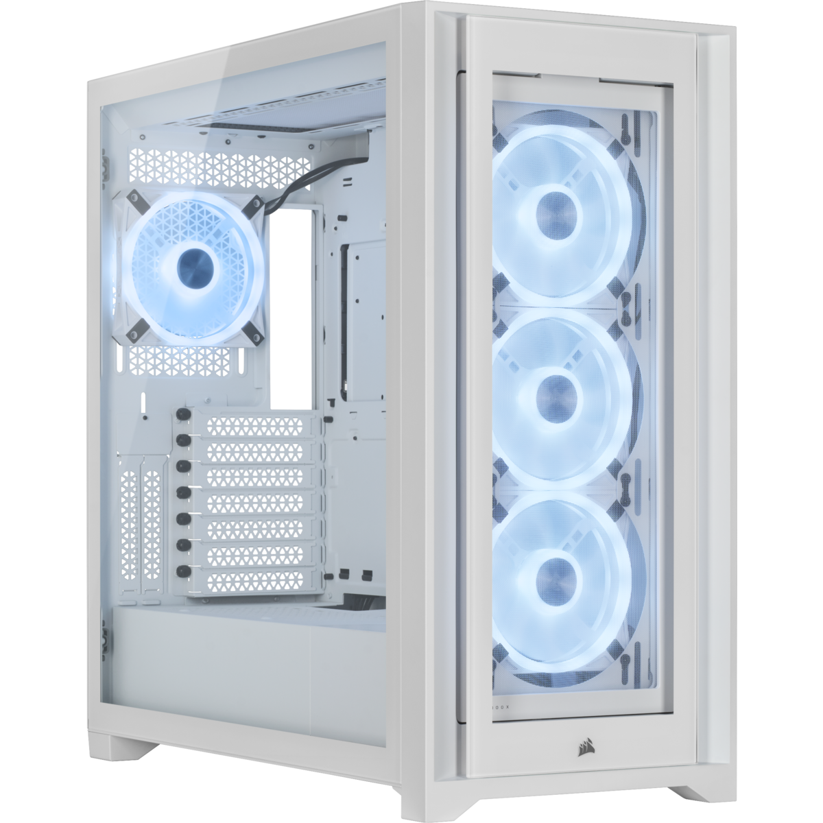 iCUE 5000X RGB QL Edition Tempered Glass Mid-Tower Smart Case, True White