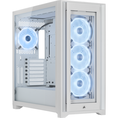 iCUE 5000X RGB QL Edition Tempered Glass Mid-Tower Smart Case, True White