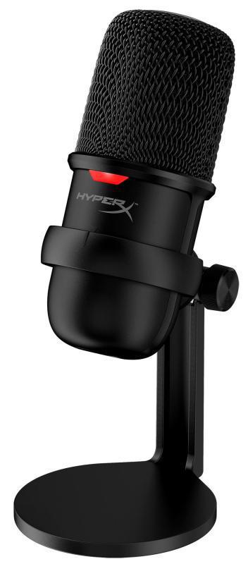 HyperX SoloCast - USB Microphone (Black), Flexible, adjustable stand, Tap-to-Mute Sensor with LED status indicator, Cardioid polar pattern