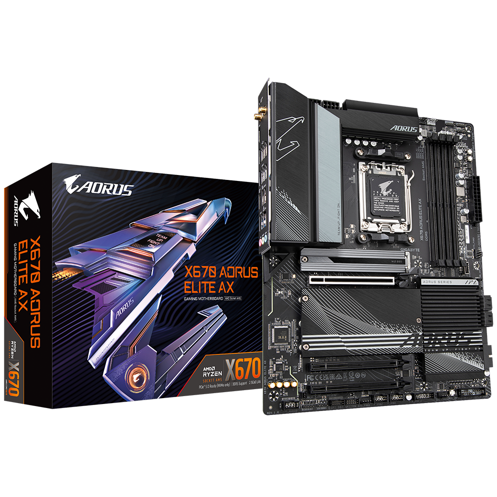 X670 AORUS ELITE AX/AMD AM5/ATX/4x DDR5 up to 192GB/8000MHz/PCIe 4.0 x2 3.0x1/M.2 x3