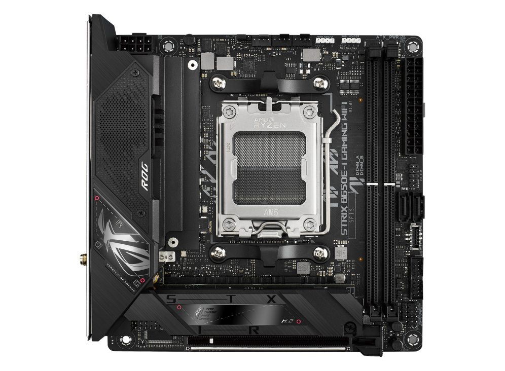 ASUS, ROG-STRIX-B650E-I-GAMING-WIFI, AMD, AM5, AMD B650, 2x DDR5, 96G, Upto 8000+, PCIe 5 - 1x16