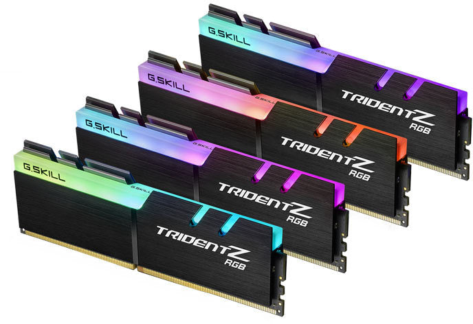 G.SKILL F4-3200C16Q-32GTZR 32GB (4 x 8GB)/ PC4-25600 / DDR4 3200 Mhz/ Timings 16-18-18-38/ Voltage 1.35V/ Trident Z RGB