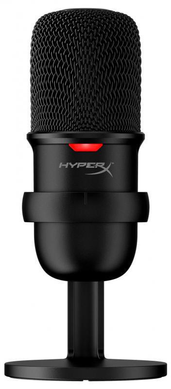 HyperX SoloCast - USB Microphone (Black), Flexible, adjustable stand, Tap-to-Mute Sensor with LED status indicator, Cardioid polar pattern