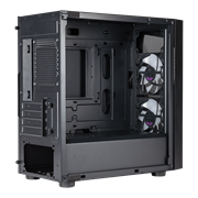 CMP320 ARGB, 2x 1200mm ARGB fans, Mesh Geode Front Panel, Versatile Cooling Options, Full Black Coating & PSU Cover