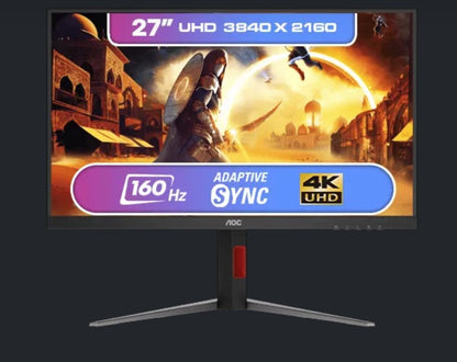 AOC 27' IPS LCD W-LED 16:9, 4K 3840 x 2160 UHD HDR10 Speakers HDMI 2.1 x 2 DisplayPort 1.4 x 1  HDR400