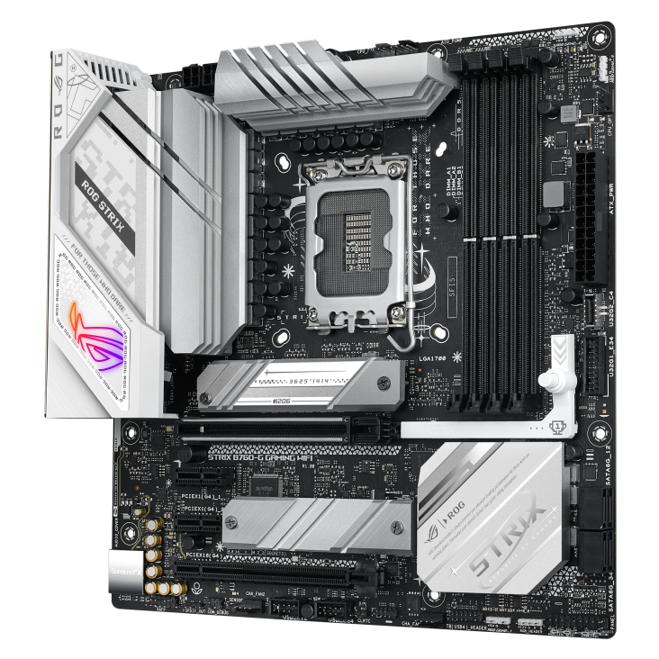 ASUS, ROG-STRIX-B760-G-GAM-WIFI, INTEL, INTEL 12 to 14th, LGA1700, 4x DDR5, 192G, Upto 7800+, PCIe 5 - 1x16