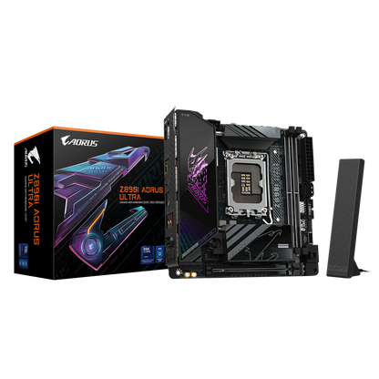 Z890I AORUS ULTRA/ITX/INTEL LGA1851/2 x DDR5 DIMM max 128GB/Max 8000MHz/1x PCIE5.0 (CPU)/1x M.2 (CPU), 1x M.2(Chipset)