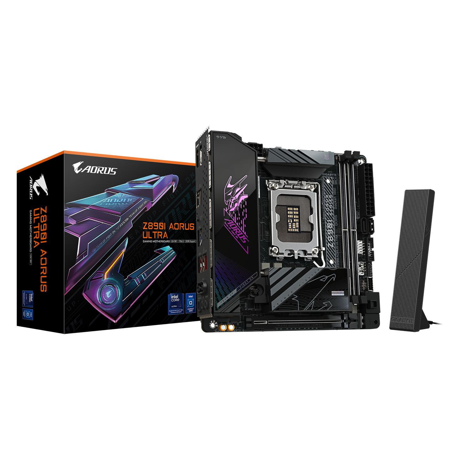 Z890I AORUS ULTRA/ITX/INTEL LGA1851/2 x DDR5 DIMM max 128GB/Max 8000MHz/1x PCIE5.0 (CPU)/1x M.2 (CPU), 1x M.2(Chipset)