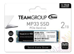 MP33, PCIe Gen3x4, M.2 2280, 2TB, Read Up to 1800MB/s, Write Up to 1500MB/s, 5 Years Limited Warranty