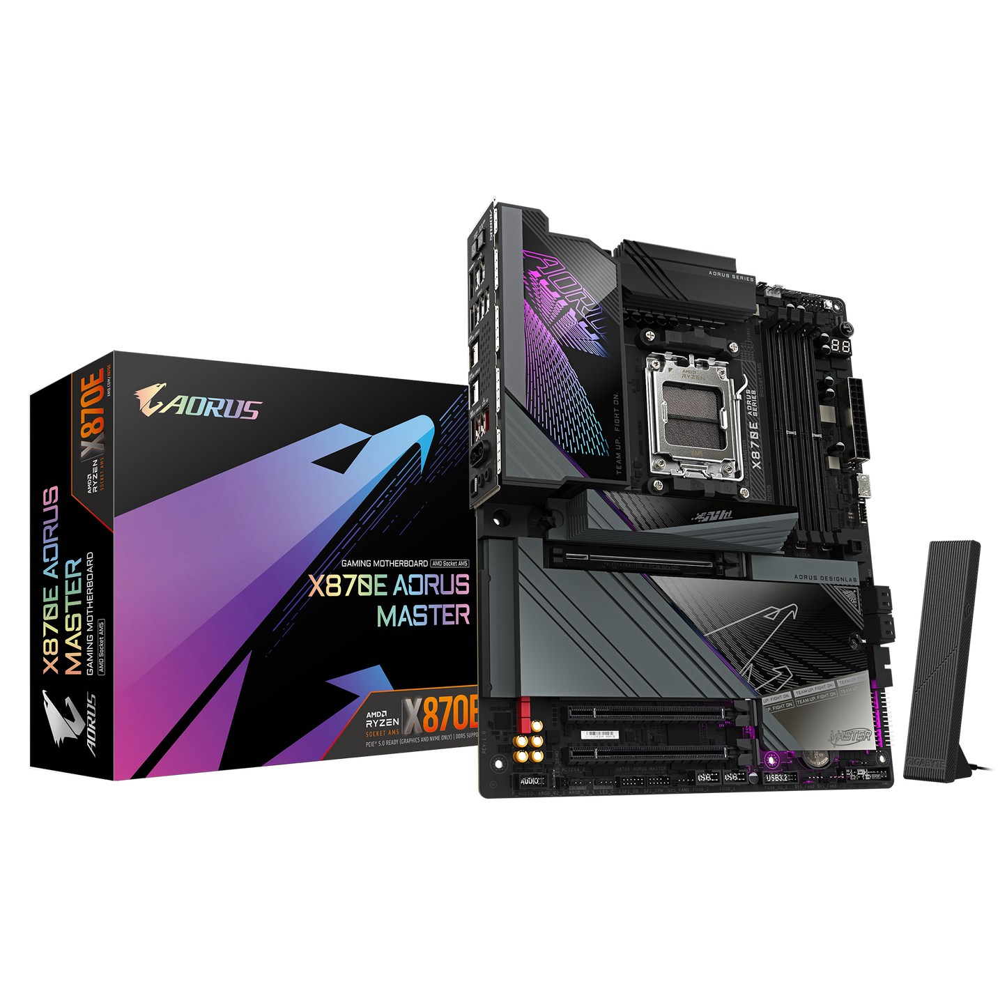 X870E AORUS MASTER; AMD X870E; AMD Socket AM5, support for: AMD Ryzen 9000/8000/7000;Integrated Graphics Processor with AMD Radeon Graphics support