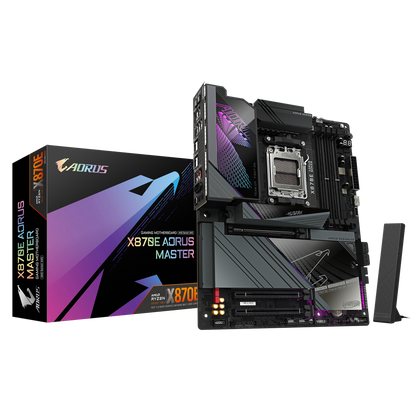 X870E AORUS MASTER; AMD X870E; AMD Socket AM5, support for: AMD Ryzen 9000/8000/7000;Integrated Graphics Processor with AMD Radeon Graphics support