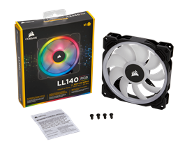 Corsair LL Series, LL140 RGB, 140mm Dual Light Loop RGB LED PWM Fan, Single Pack