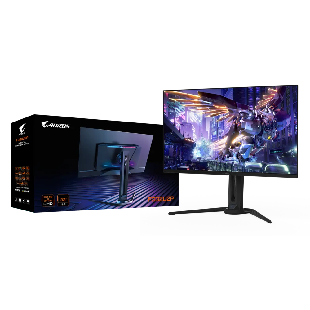 FO32U2P-AP AU / MONITOR 31.5" AORUS OLED 0.03ms GTG, 240Hz, 10-bit, HDR400, 2 x HDMI 2.1 1 x DP 2.1, 1 x mini DP 2.1, 1 x USB Type-C