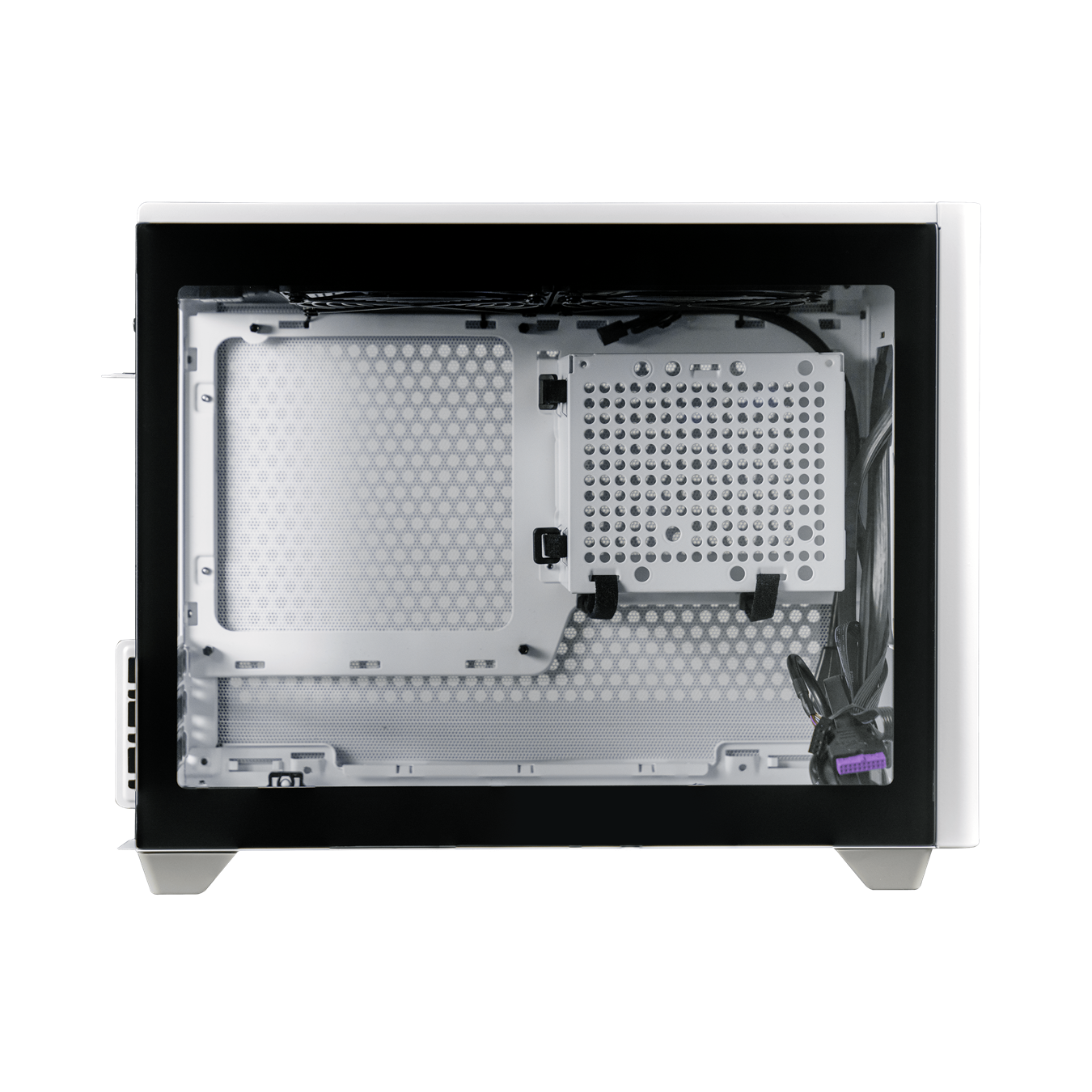 NR200P White V2, Mini-ITX, Tempered Glass Side Panel + Steel Side Panel, 100mm Riser Cable Included to support Vertical GPU installation, 2x 120mm fan