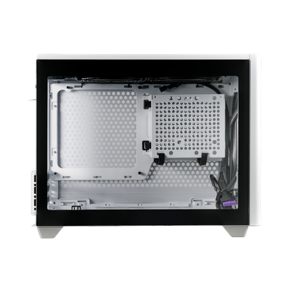 NR200P White V2, Mini-ITX, Tempered Glass Side Panel + Steel Side Panel, 100mm Riser Cable Included to support Vertical GPU installation, 2x 120mm fan