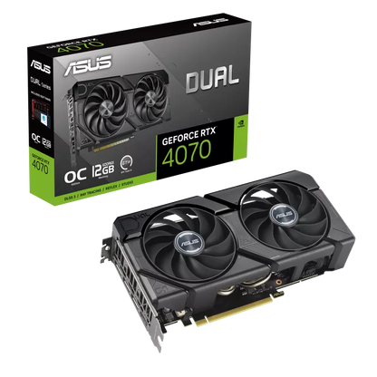 NVIDIA, RTX 4070 EVO OC, OC 2550 MHz, 12GB GDDR6X, 3xDP, 1xHDMI, 2xFans, 650W, 3 Years Warranty