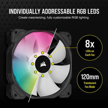 SP120 RGB ELITE, 120mm RGB LED Fan with AirGuide, Single Pack