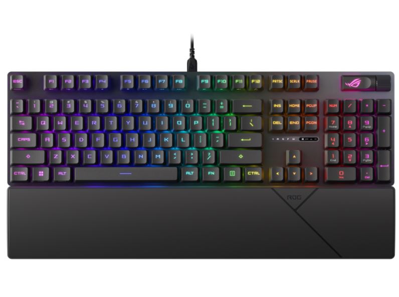 ASUS ROG STRIX SCOPE II RX Red Switch Optical Gaming Keyboard,IP57 Waterproof Protection, Streaming Hotkeys, Multi-function Controls