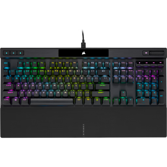 CORSAIR K70 RGB PRO Optical-Mechanical Gaming Keyboard, Backlit RGB LED, CORSAIR OPX, Black, Black PBT Keycaps