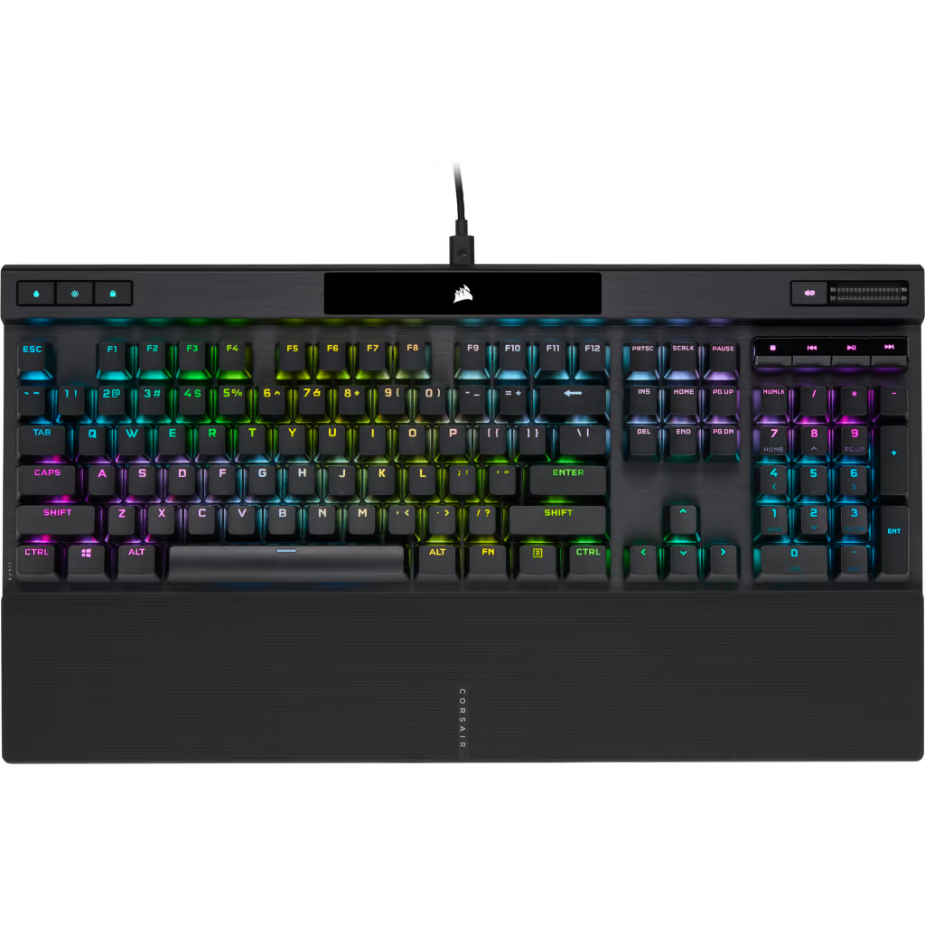 CORSAIR K70 RGB PRO Optical-Mechanical Gaming Keyboard, Backlit RGB LED, CORSAIR OPX, Black, Black PBT Keycaps