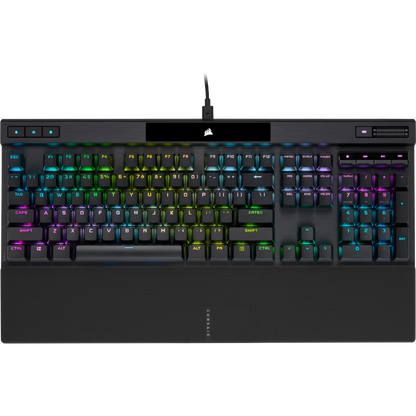 CORSAIR K70 RGB PRO Optical-Mechanical Gaming Keyboard, Backlit RGB LED, CORSAIR OPX, Black, Black PBT Keycaps