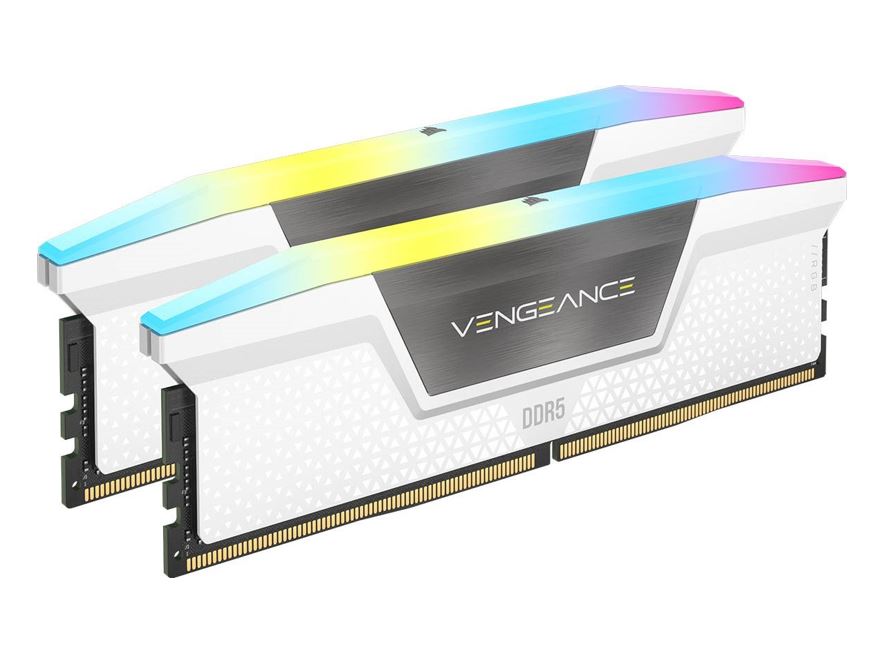 (LS) Corsair Vengeance RGB 32GB (2x16GB) DDR5 UDIMM 5200MHz C40 1.25V Desktop Gaming Memory White