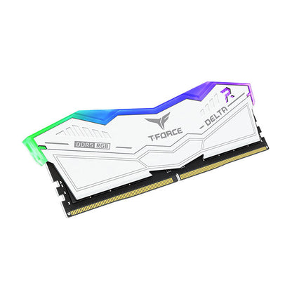 T-Force Delta RGB, White, DDR5, 6000MHz, 32GB Kit(2 x 16GB), U-DIMM, CL30, 1.35V, Limited Lifetime Warranty